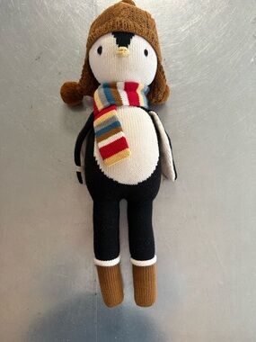 CUDDLE + KIND- Knit ‘Everest’ The Penguin stuffed animal, 20”